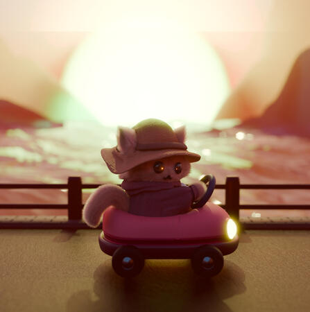 cat in a car